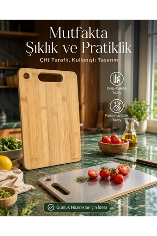 Stan - Çift Taraflı Kesme Tahtası Büyük Çok Renkli