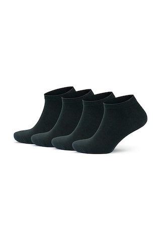 4 Çift Ekonomik Pamuklu Siyah Kadın Patik Siyah