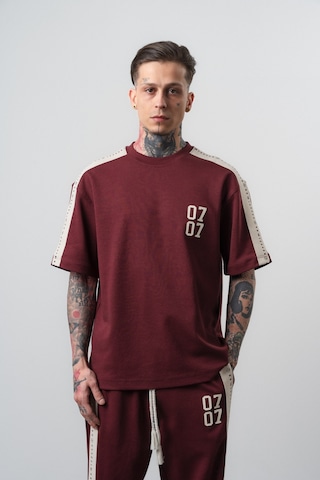 Respire Erkek 07 Şerit Detaylı Regular Fit T-shirt Bordo