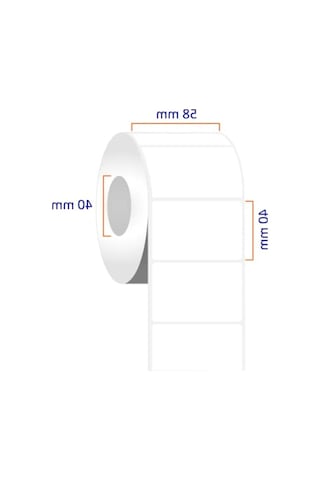 Eko Termal Terazi Etiketi - 58mm X 40mm - 500 Adet Ruloda 10