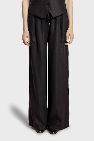 Brooks Brothers % 100 Keten Lastikli Bel Bol Paça Pantolon Bayan Pantolon Bbss26fpt014112 Siyah