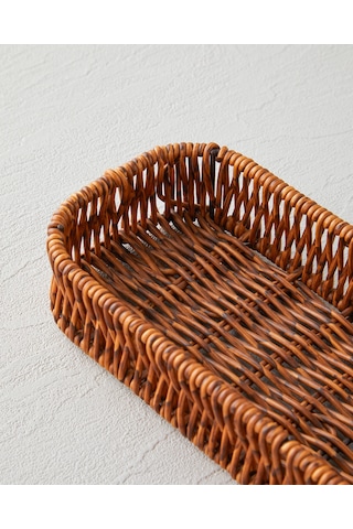 English Home Crustic Plastik Ekmek Sepeti 27,5x10x4 Cm Kahverengi Kahverengi