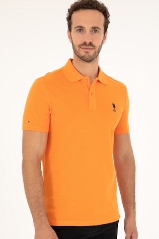 U.S. Polo Assn. Erkek Slim Fit Polo Yaka Turuncu Basic Tişört 50279613-VR051