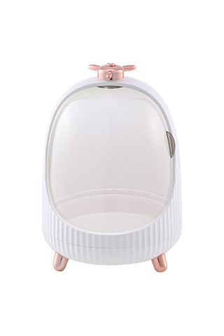 Ximistore9 Orta Boy Beyaz Abs Kozmetik Dolabı - Döner Çekmeceli Parfüm, Dudak Rengi Ve Bakım Ürünleri Rafı Beyaz