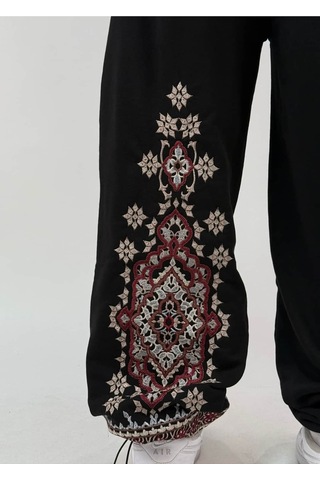 Zaee Anatolia Rug Oversize Ayarlanabilir Paça Eşofman Altı Siyah