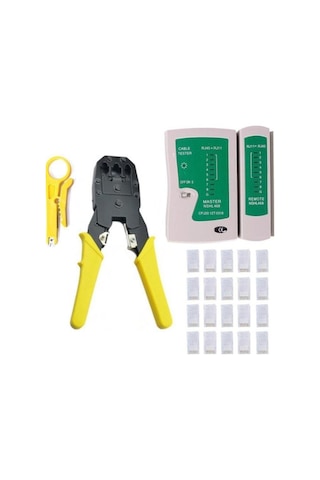 Network Kurulum Seti 3 Lü Pense Seti + Test Cihazı + 100 Adet Rj45 Konnektör + Kep Kep