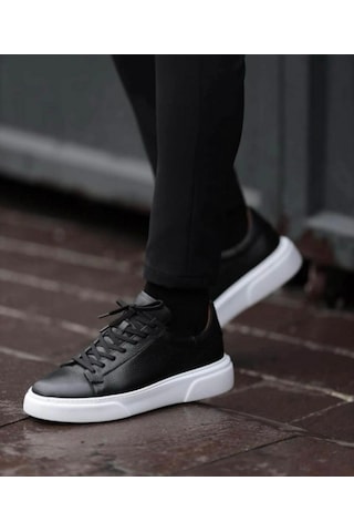 Taşpınar %100 Hakiki Deri Ortopedik Yazlık Hafif Erkek Rahat Günlük Sneaker 38-47 Siyah