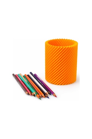 Spiral Tasarım Kalemlik Masaüstü Kalem Tutucu Sert Plastik Kalem Standı Modern Dekoratif Çok Renkli