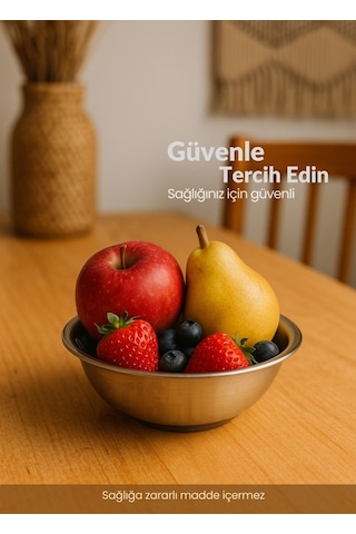 Sağlıklı Paslanmaz Çelik Kase - Dayanıklı Çok Yönlü Çorba, Salata Ve Meyve Kabı 350 Ml No 1 Metalik Gri