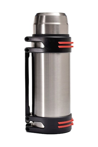 304 Çelik CİN488GR Vakumlu Kamp Piknik Büyük Askılı Termos Siyah 2 L