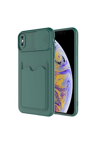 Apple Uyumlu iPhone X Kılıf Zore Kartix Kartlık Bölmeli Kılıf
