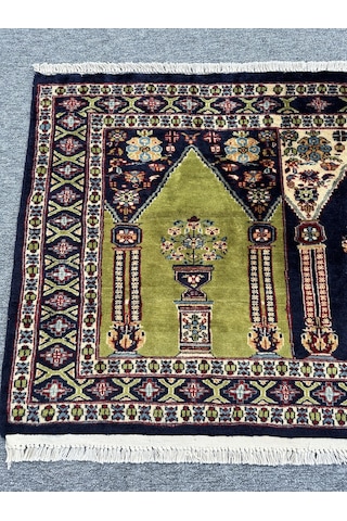 El Dokuma Afgan Halısı Saf Seccade Namazlık 86x152 %100 Yün Halı