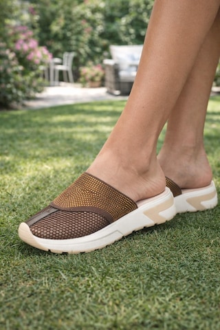 Kadın Günlük Rahat Slip-on Spor Terlik Kahverengi