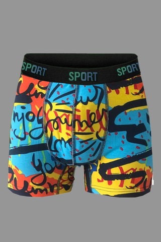 Erkek Desenli 6'Lı Premium Penye Kutu Pamuklu Likralı Boxer Çok Renkli