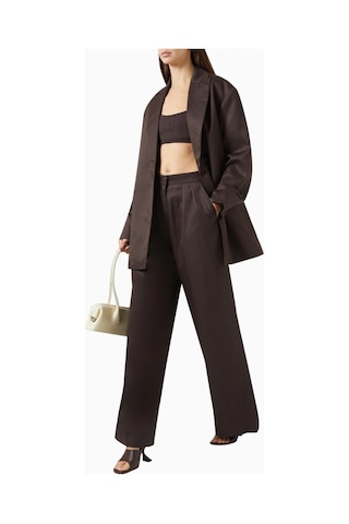 Represent Crimp Wide - Leg Pants, Kahverengi Lüks Dokulu Geniş Paçalı Pantolon Siyah-kahverengi