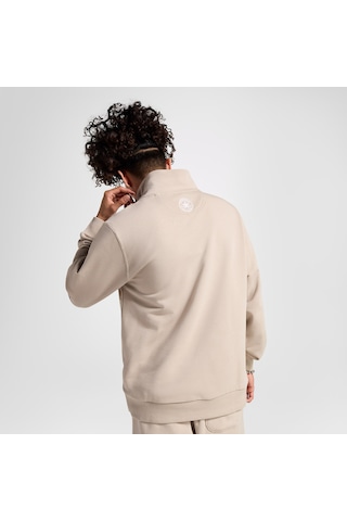 Converse Classic Sport Yarım Fermuarlı Erkek Bej Sweatshirtdüz10026710