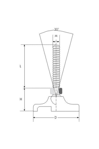 Polyamid Tabanlı Mafsallı Makine Ayak M16x150 Çap60-4'lü Paket