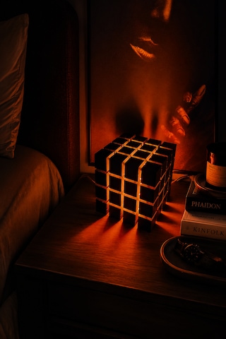 Shadow Cube Masa Lambası Usb Bağlantılı Siyah - Turuncu