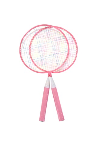 Geeksen 3-12 Yaş Çocuklar İçin Antipatlama Deri Saplı Badminton Raketi Seti Pembe, 4 Top + 1 Sünger Top + Çanta