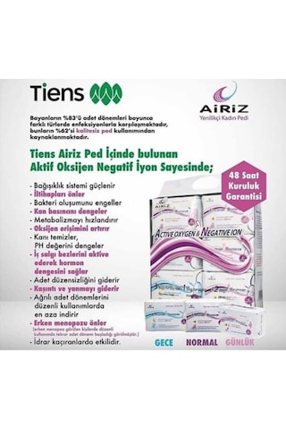 Tiens Airiz Hijyenik Ped Seti 6'Lı 98 Adet