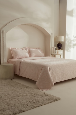 Karaca Home Viole Çift Kişilik Nevresim Takımı Pudra Pudra