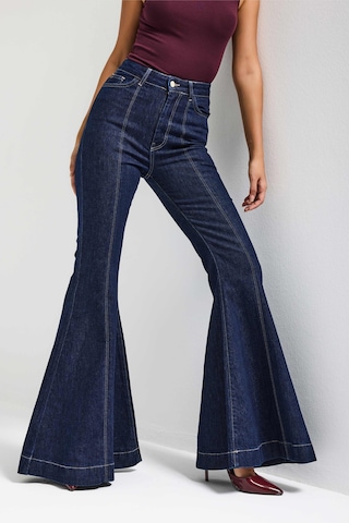 it's basic Kadın İndigo 7s6-50 Flare Fit Viskon Kumaş Elastan Denim Jean