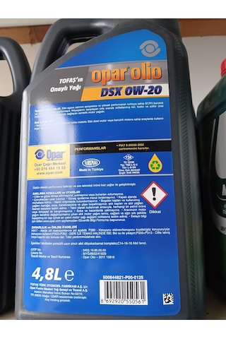 Opar Olio Dsx 0W20 Motor Yağı 5 L