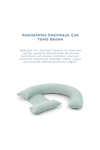 Babyjem Sırt Destekli Hamile Ve Emzirme Yastığı Yeşil Çiçek