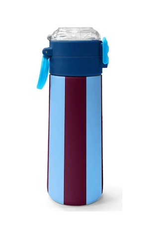 Coral High Kids Bordo Mavi Taraftar Desenli Pipetli Ve Direkt İçim Çelik Termos 500 Ml 31788 Çok Renkli