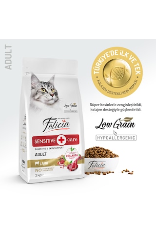 Felicia Hypoallergenic Düşük Tahıllı Kuzu Etli Yetişkin Kedi Maması 2 KG
