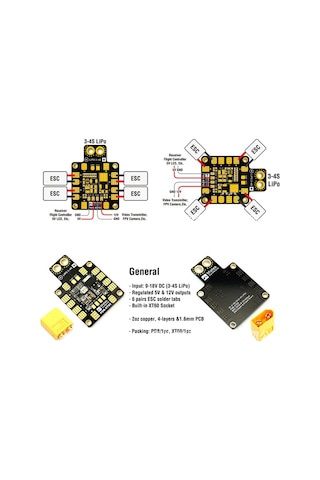 Matek Pdb Xt60 W Bec 5V & 12V Esc Güç Dağıtım