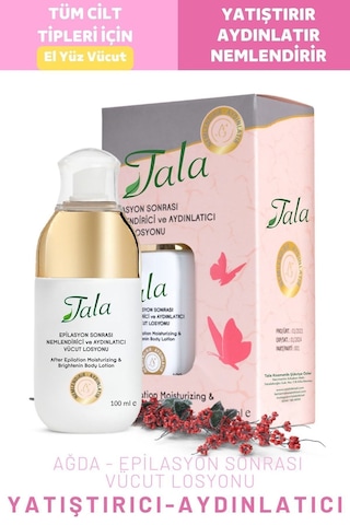 Tala Epilasyon Sonrası Nemlendirici Losyon Aydınlatıcı Vücut Losyonu 100 ML