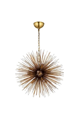 Lampaluce Riccio Modern 9'lu Sarkıt Avize 60cm Eskitme Sarı Sarı Eskitme