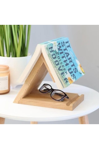Kitap Sayfası Tutucu Standı, Ahşap Üçgen Ayraç, Masa Üstü Kitap Okuma Desteği Kitap Standı,