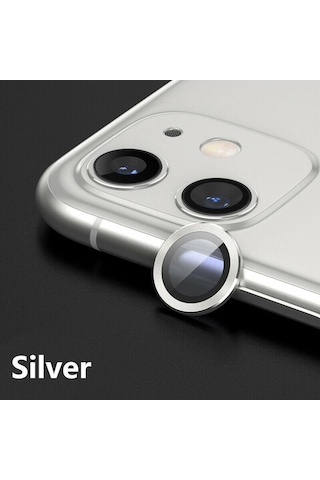 Apple Uyumlu iPhone 11 Mercek-Lens Kamera Koruyucu Gri