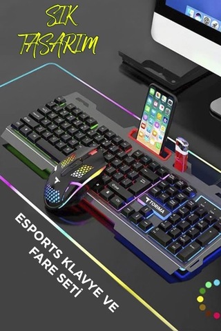 Tmk-06 Gaming Rgb Işıklı Kablolu Q Klavye Ve Mouse Seti Siyah