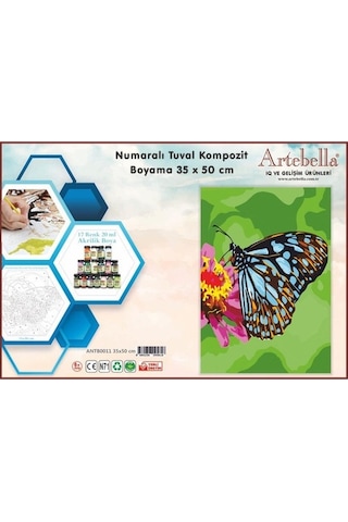 Artebella Numaralı Tuval Kompozit Boyama Antb0011 "Kelebek" 35X50