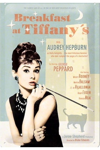 Nostalgic Art Breakfast At Tiffany'S Blue Metal Pano 20 X 30 Cm