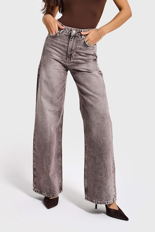 it's basic Kadın Taş Kot Rengi Olea 4s6-173 Wide Leg Fit %100 Koton Denim Jean
