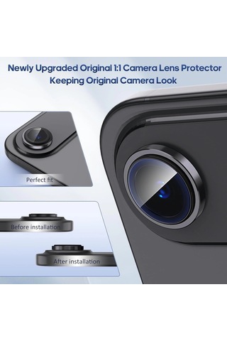 Apple Uyumlu iPhone 17 Air Kamera Koruyucu Premium Safir Gece Çekim Destekli Lens Koruma Parlak Temperli Cl