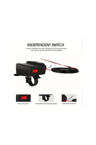 Honeybeeshop 1 Bilgisayar Drag 3 Motosiklet Şarj Cihazı Dijital Ekran Çift Usb Araç Şarj Aleti 5v3a İphone Huawei İçin