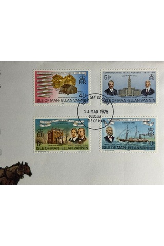 İsle Of Man Fdc 1975 Manx Pioneers To Cleveland Ohio İlk Gün Zarfı
