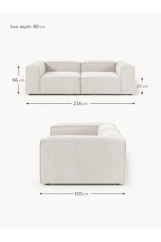 Most Mollis 2 Modül Kanepe Koltuk 01 Lüks Beyaz Bukle Kumaş Yumuş