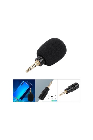 Moveevo 3.5mm Dört Kutup Tek Sesli Direk Takılabilir Mini Mikrofon Ey-630a - Cep Telefonu, Tablet, Fotoğraf Makinesi Uyumlu, Yüksek Hassasiyetli, Taşınabilir