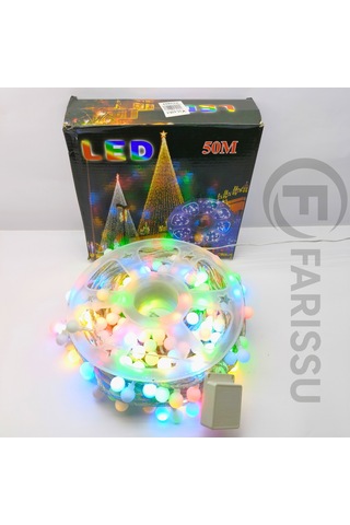 50 Metre Rgb Led Top Işık Metrede 5 Led Toplam 250 Led 8 Modlu Oda & Yılbaşı Aydınlatması Şeffaf