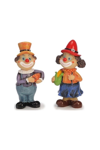 Lüks 6 Lı Polyester Palyaço Biblo Seti Dekoratif Obje Ev Ofis Hediyesi Vitrin Konsol Süsü Set 6