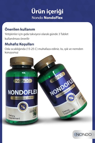 Nondo Flex 90 Tablet Jumbo Boy Glukozamin Glucosamine Kondrotin Msm Tip 2 Kolejen Akgünlük Eki