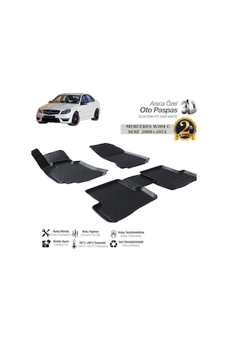 3d Paspas Siyah Mercedes C Serisi W204 2008-2015