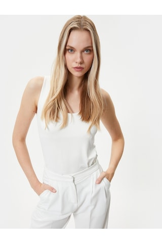Koton Askılı Atlet Basic U Yaka Slim Fit Beyaz 4sak10013ek 4SAK10013EK000 Beyaz
