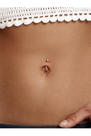 Zoloto Russkih 925 Ayar Gümüş Altın Kaplama Göbek Delme 158060224 Gri